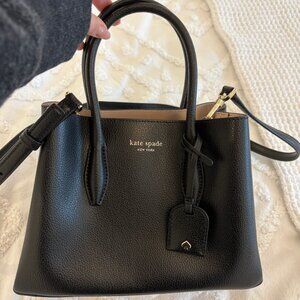 kate spade black pebbled leather satchel